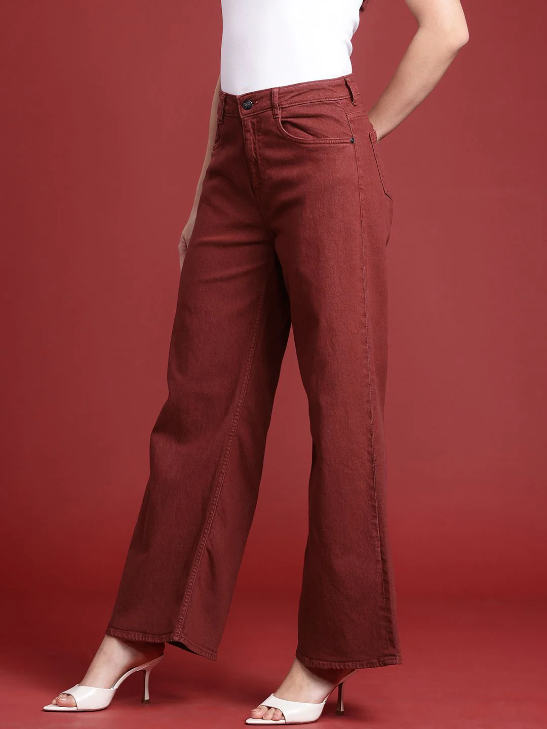 all about you Women Wide Leg High-Rise Stretchable Jeans - Image 3