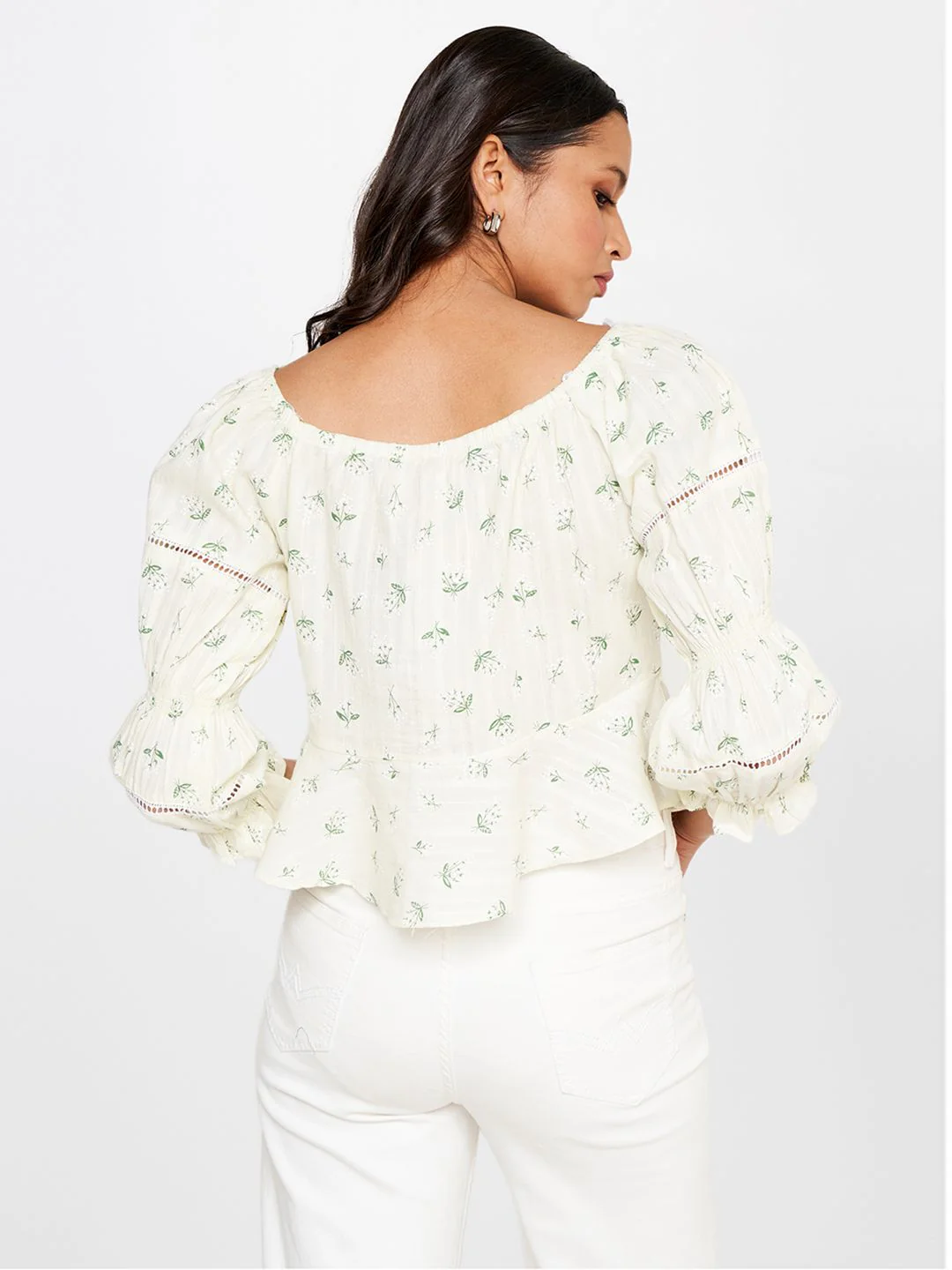 AND Floral Print Pure Cotton Cinched Waist Top - Image 5