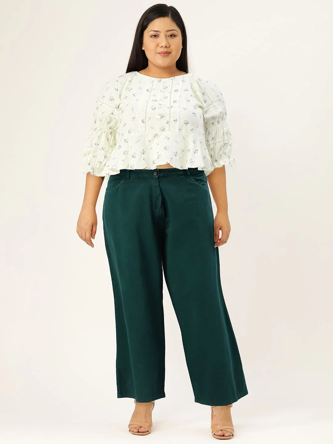 AND Floral Print Pure Cotton Cinched Waist Top - Image 6