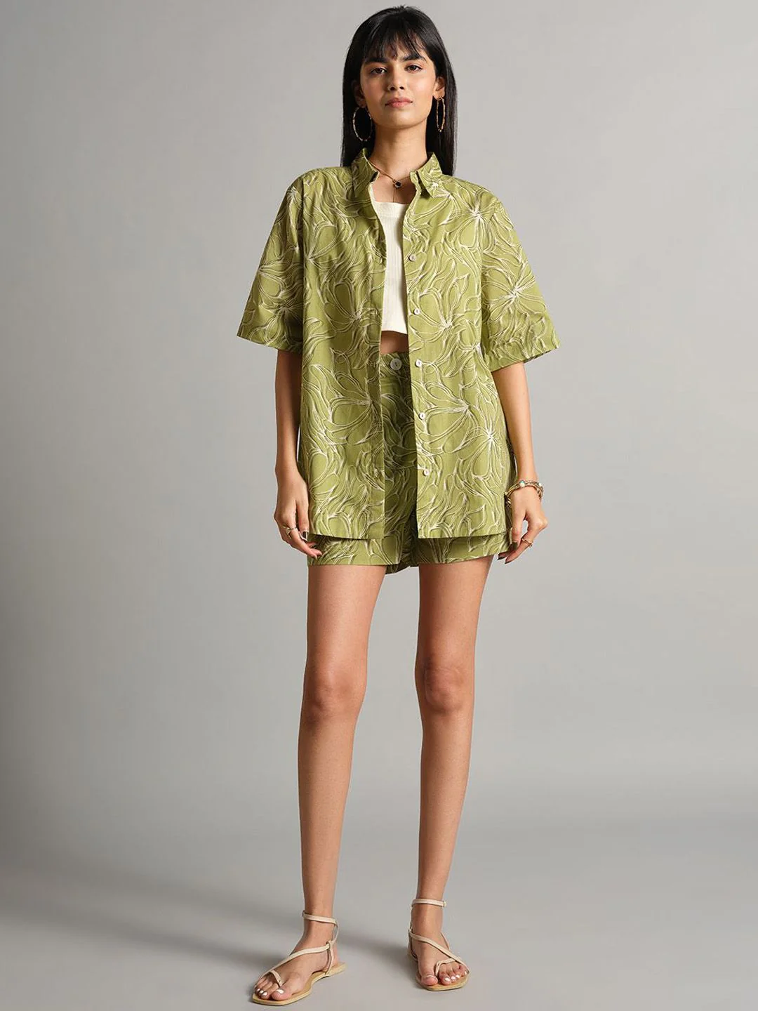 AND Printed Pure Cotton Shirt Collar Shirt With Shorts - Image 6