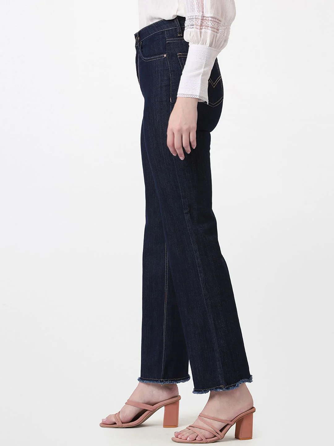 AND Women Blue Flared Trousers - Image 2