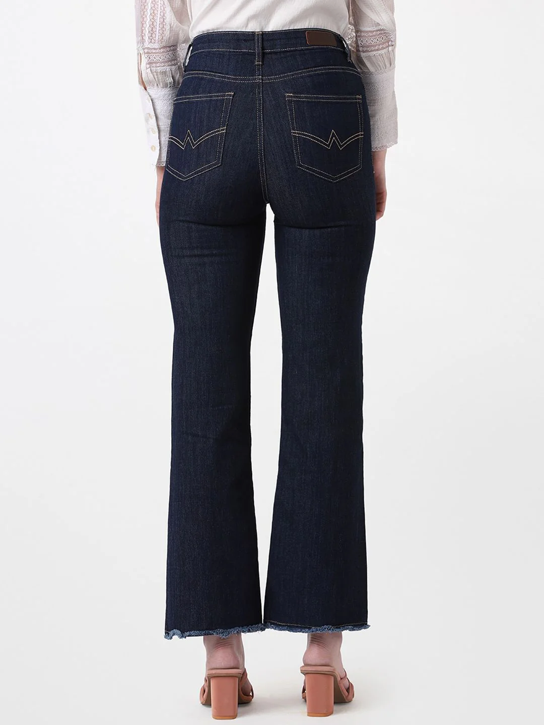 AND Women Blue Flared Trousers - Image 3