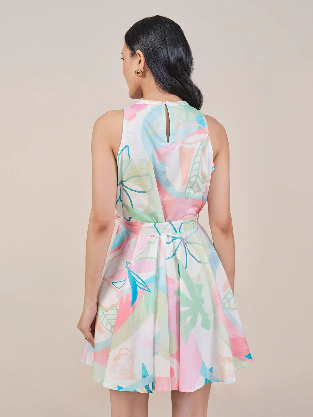 AND Women Cotton Floral Printed Fit & Flare Dress - Image 4