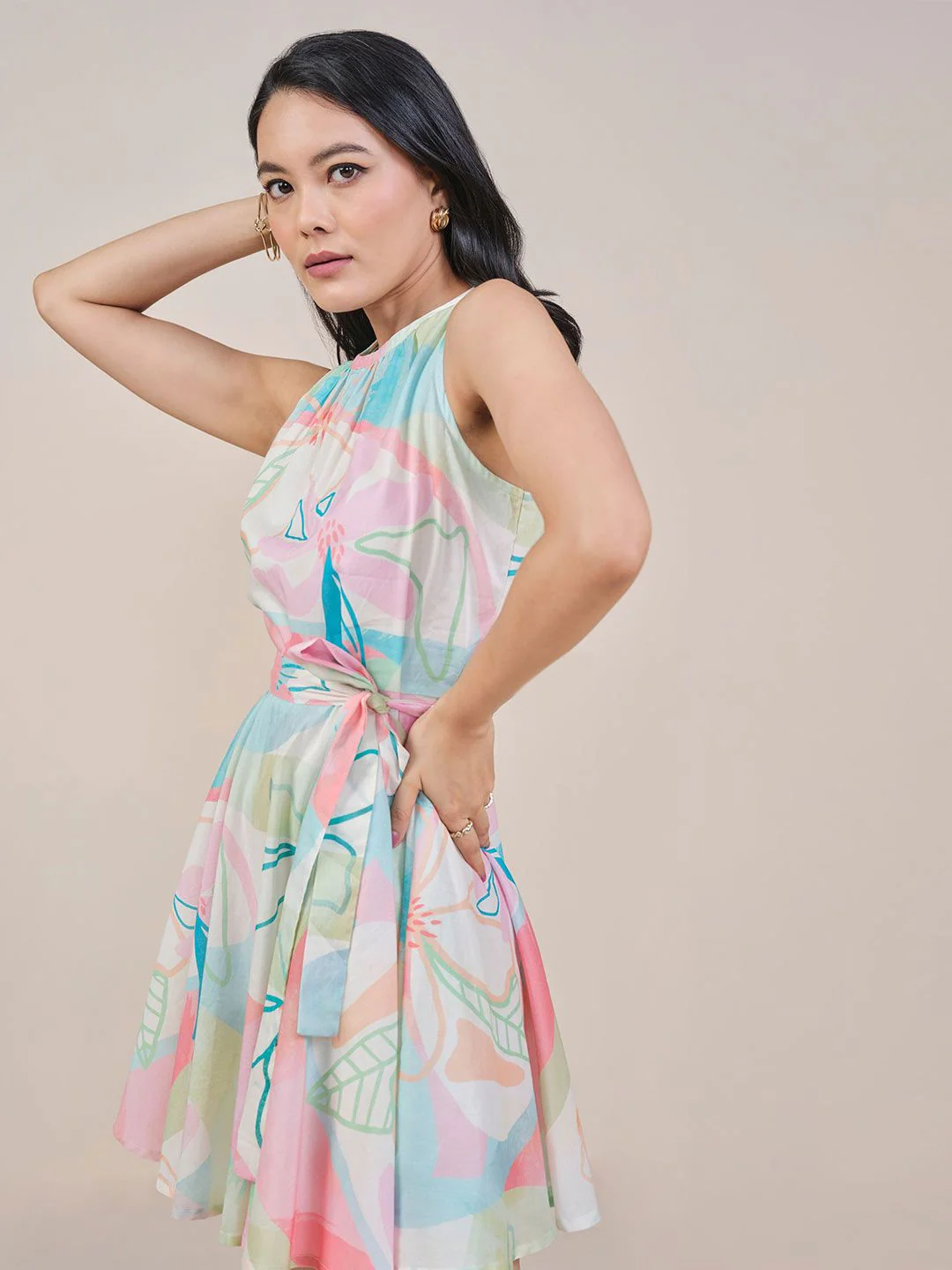 AND Women Cotton Floral Printed Fit & Flare Dress - Image 5