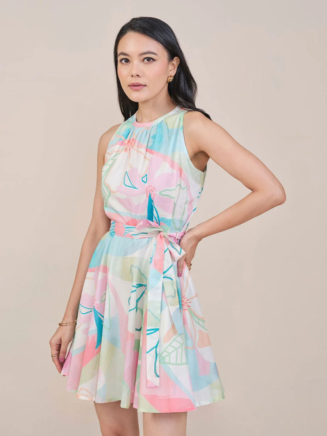 AND Women Cotton Floral Printed Fit & Flare Dress - Image 7