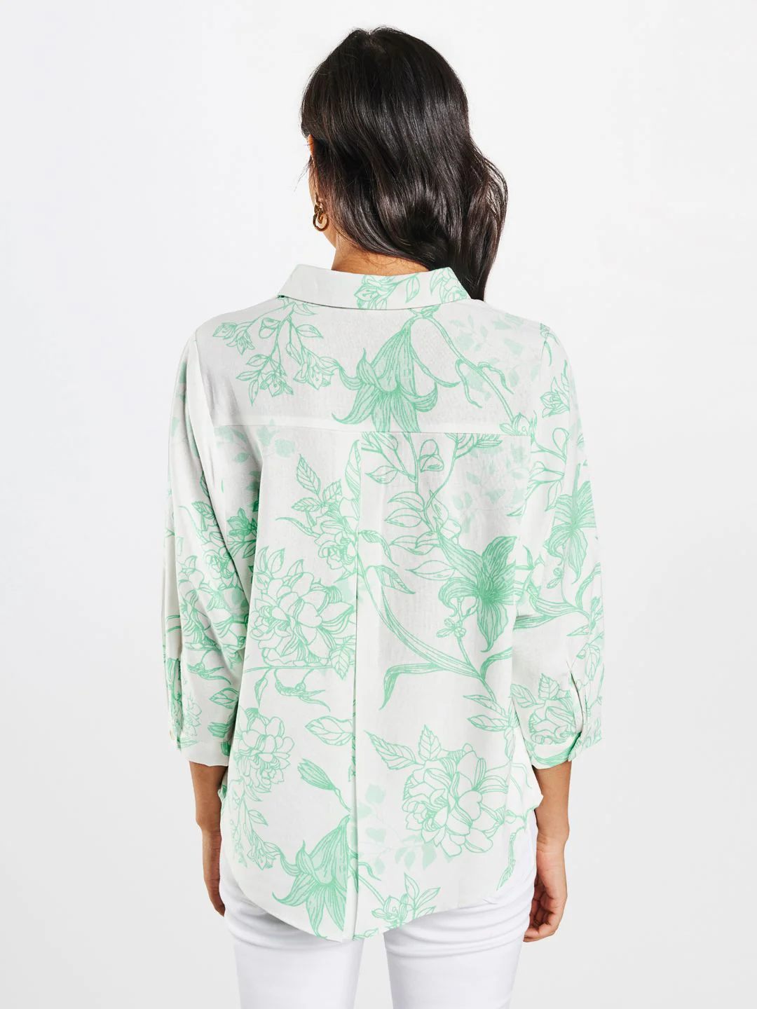 AND Women Green Floral Printed Casual Shirt - Image 4