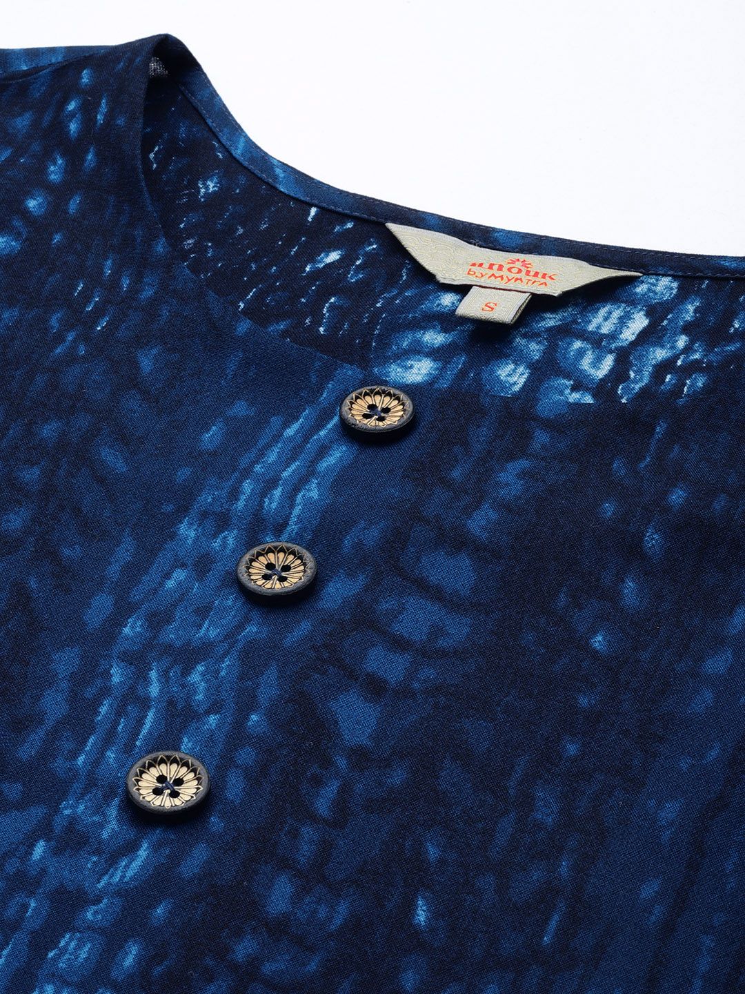 Anouk Abstract Printed Indigo Straight Kurta - Image 2