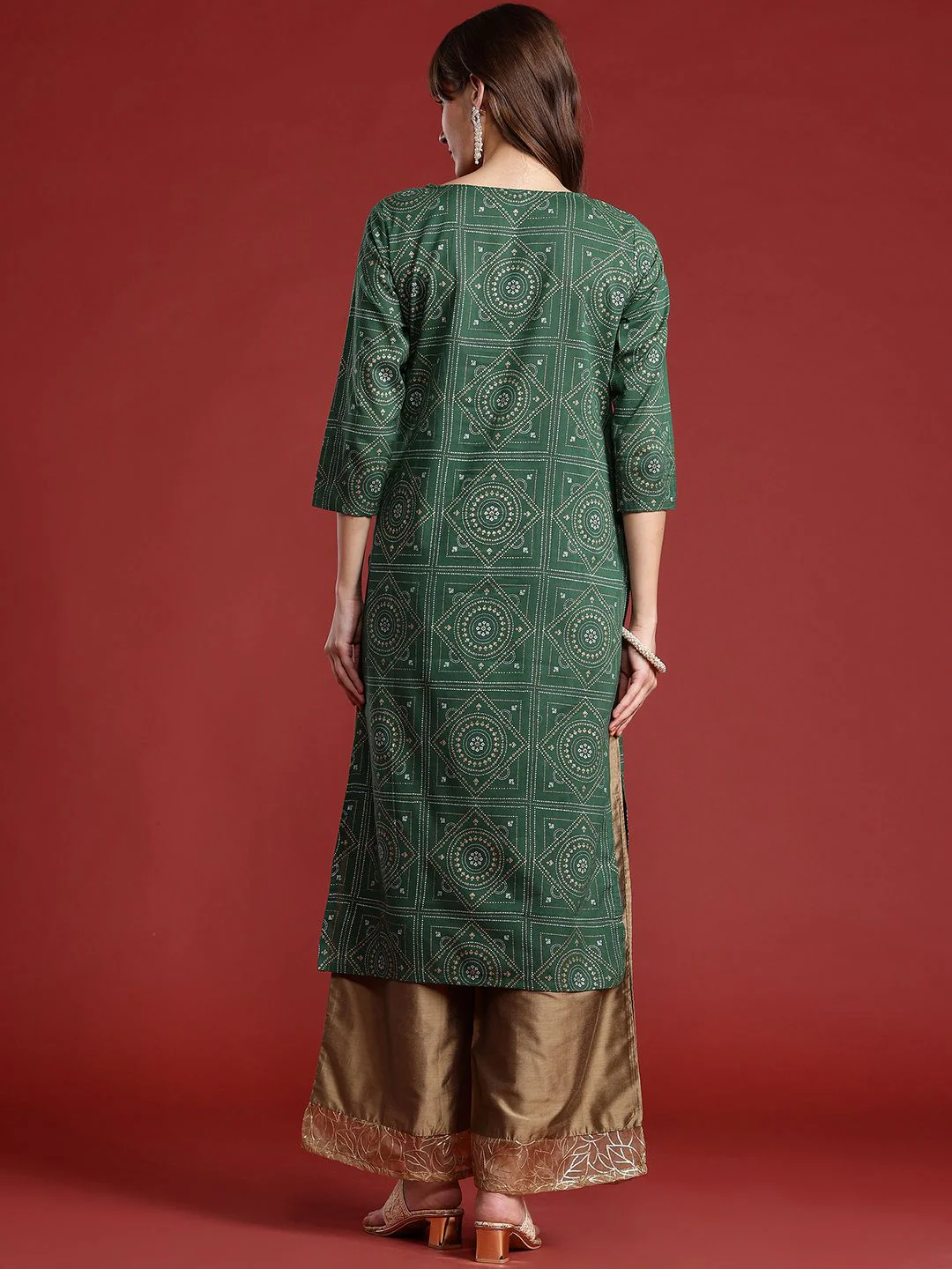 Anouk Bandhani Print A-Line Kurta - Image 5