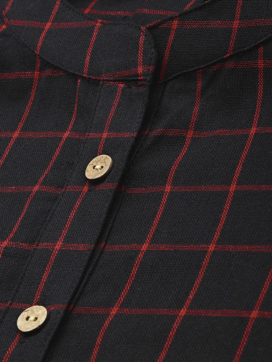 Anouk Black Checked Crop Top - Image 2