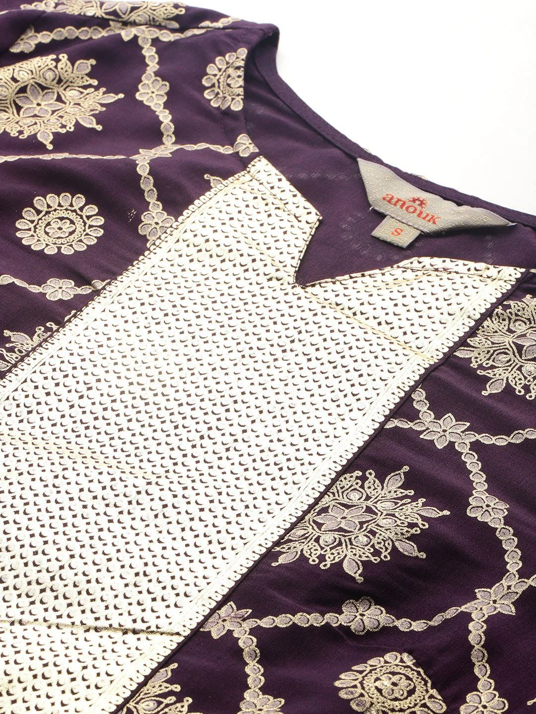 Anouk Ethnic Motifs Print Kurta with Salwar & Dupatta - Image 2