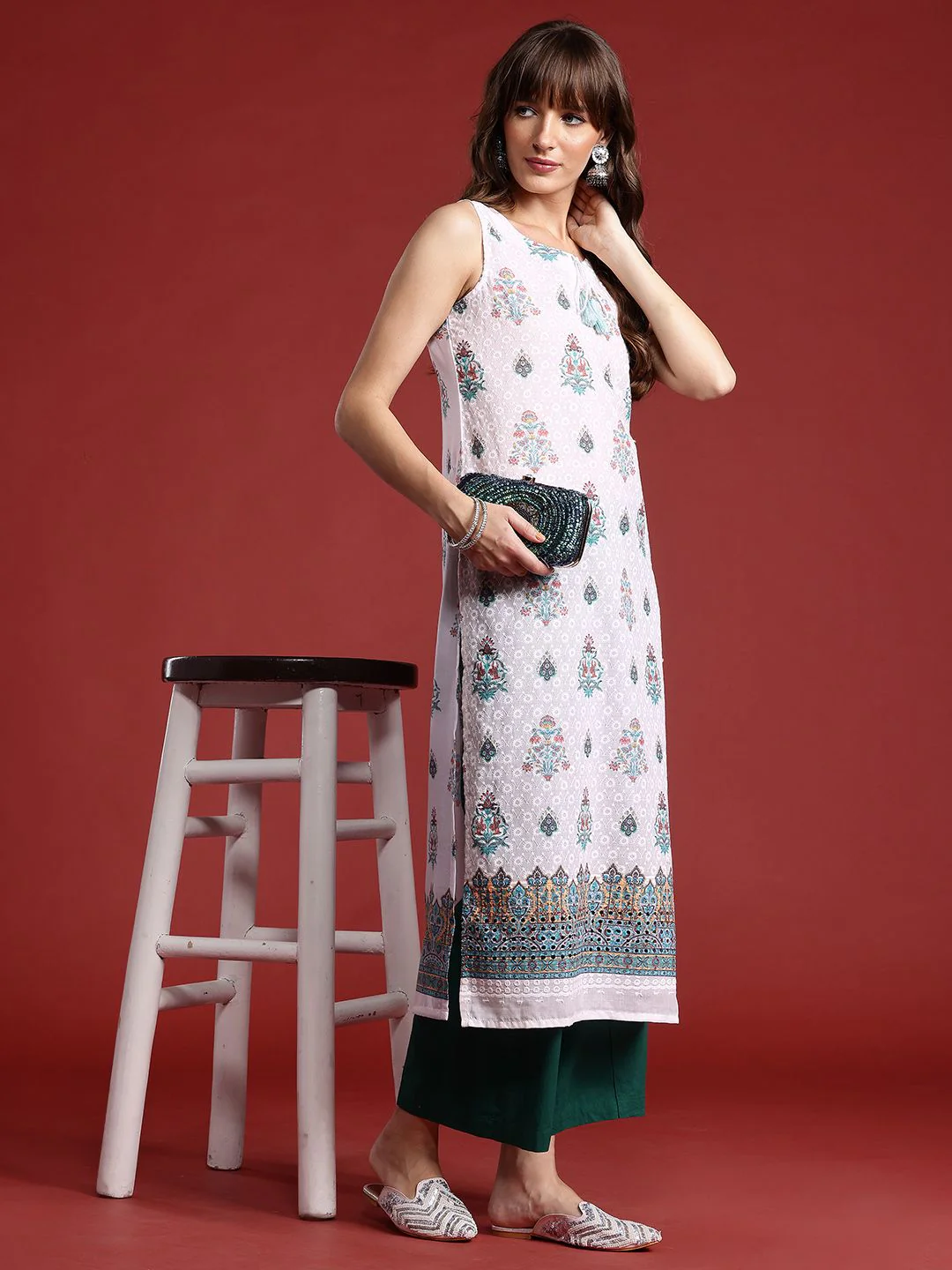 Anouk Ethnic Motifs Printed Pure Cotton Kurta - Image 6