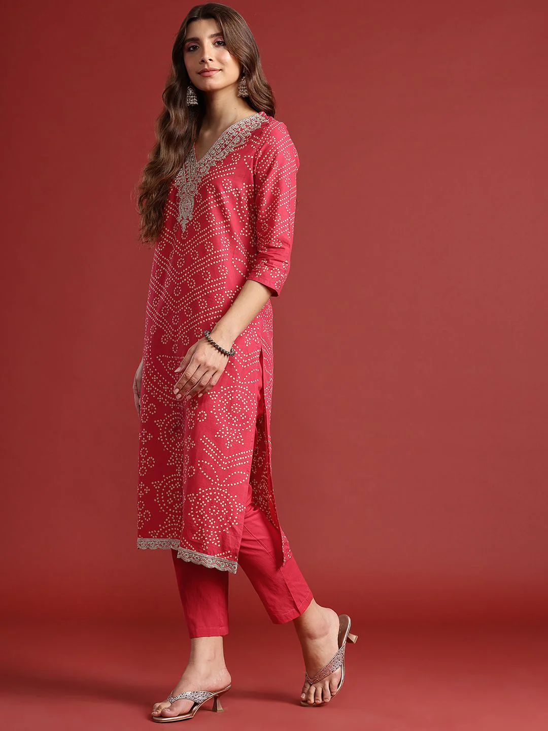 Anouk Ethnic Motifs Printed Pure Cotton Kurta with Trousers & Dupatta - Image 4