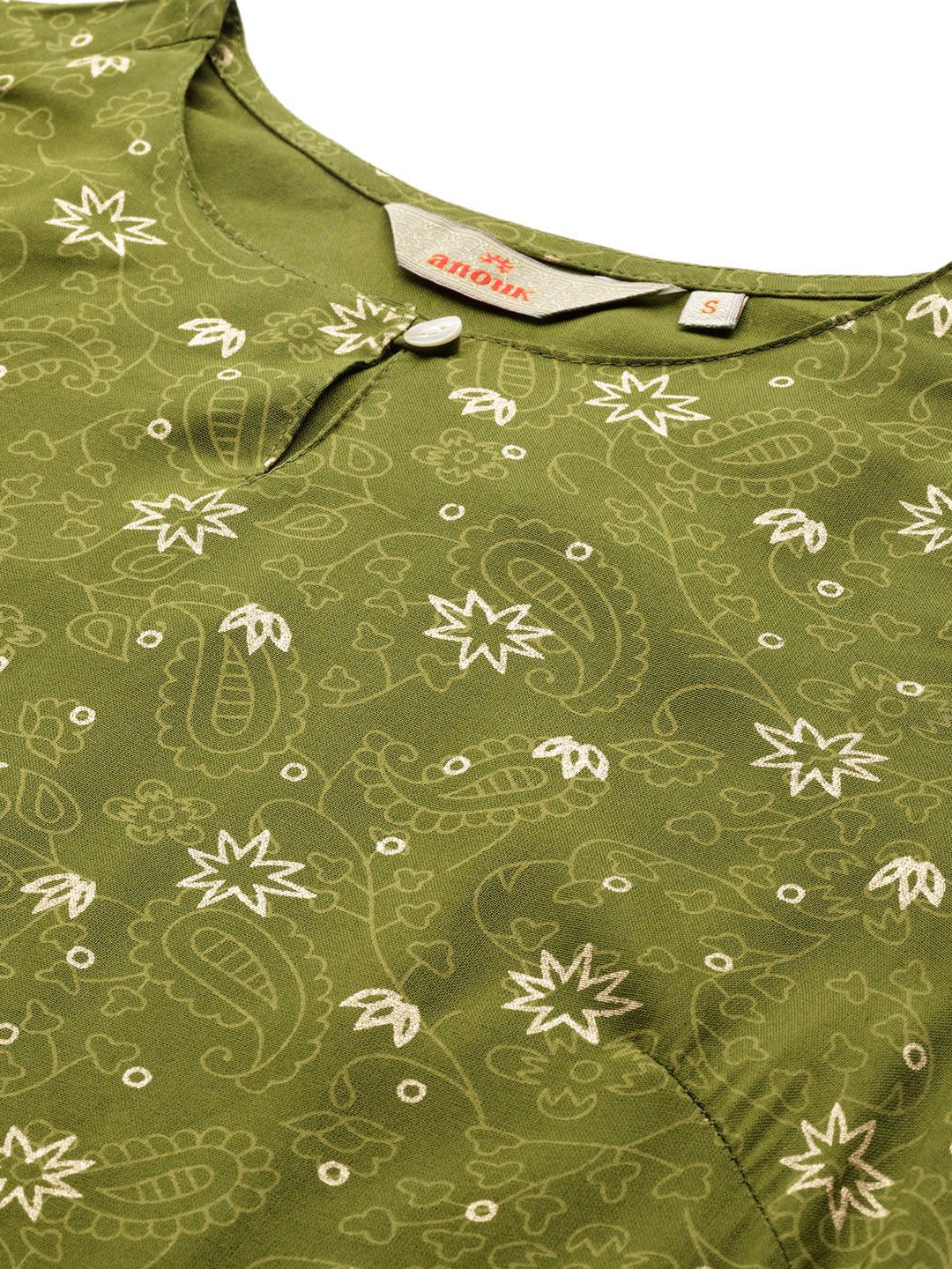 Anouk Ethnic Motifs Printed Pure Cotton Straight Kurta - Image 2