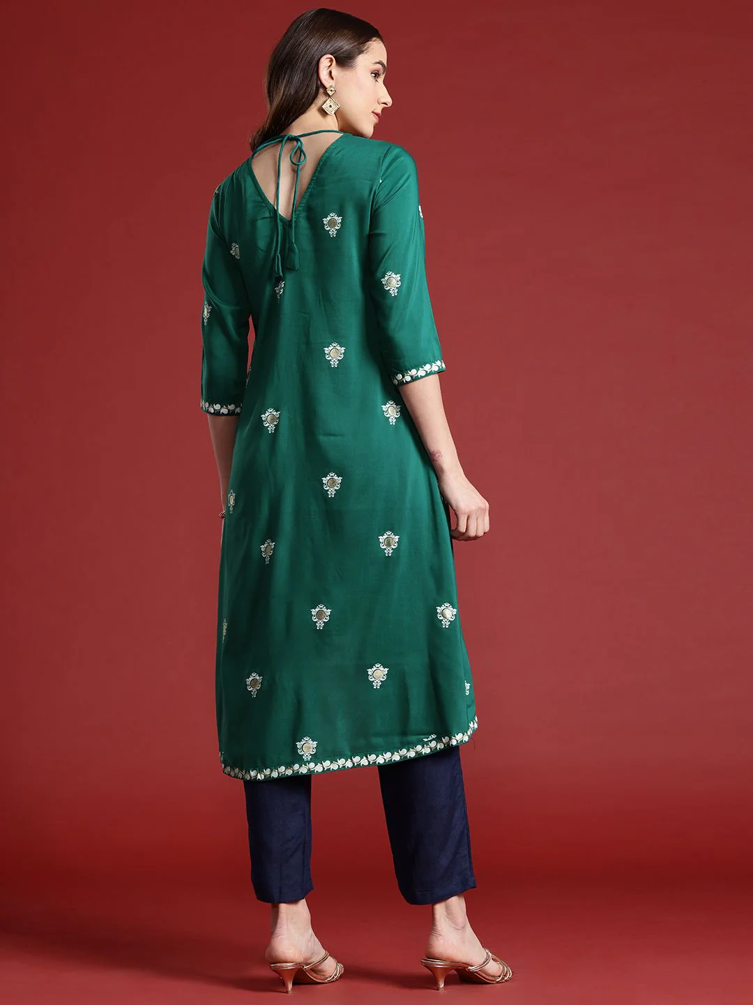 Anouk Ethnic Motifs Printed Straight Kurta - Image 4