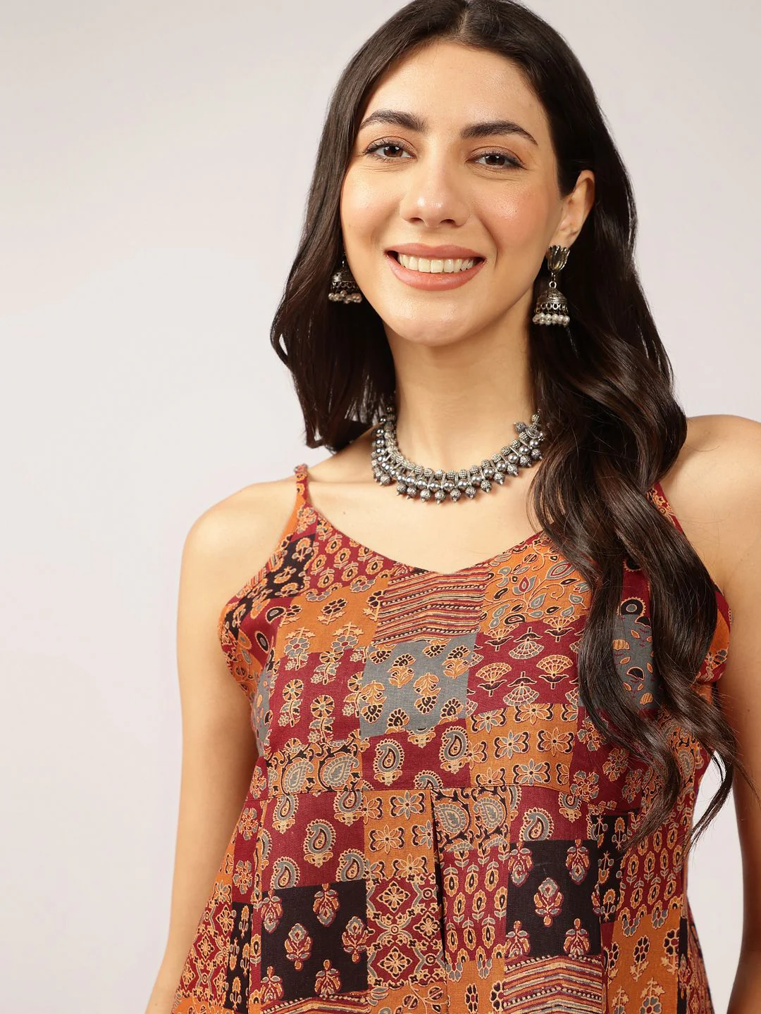 Anouk Ethnic Printed Sleeveless Cotton Peplum Crop Top - Image 5