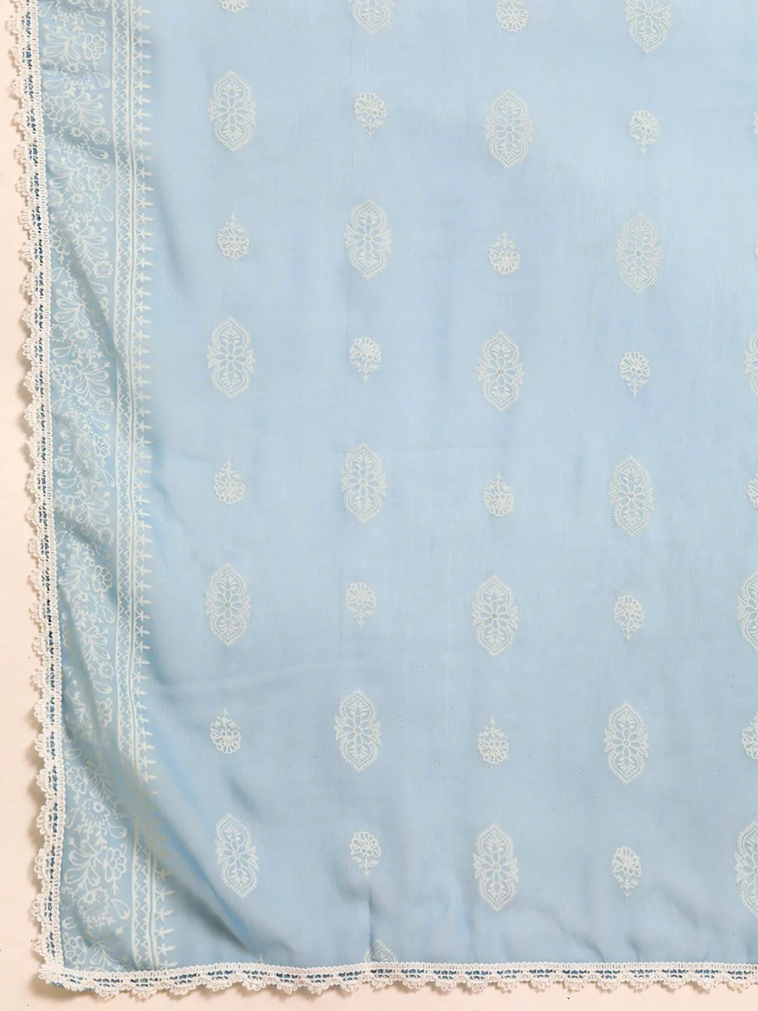 Anouk Floral Foil Printed Regular Kurta With Trousers & Dupatta - Image 5