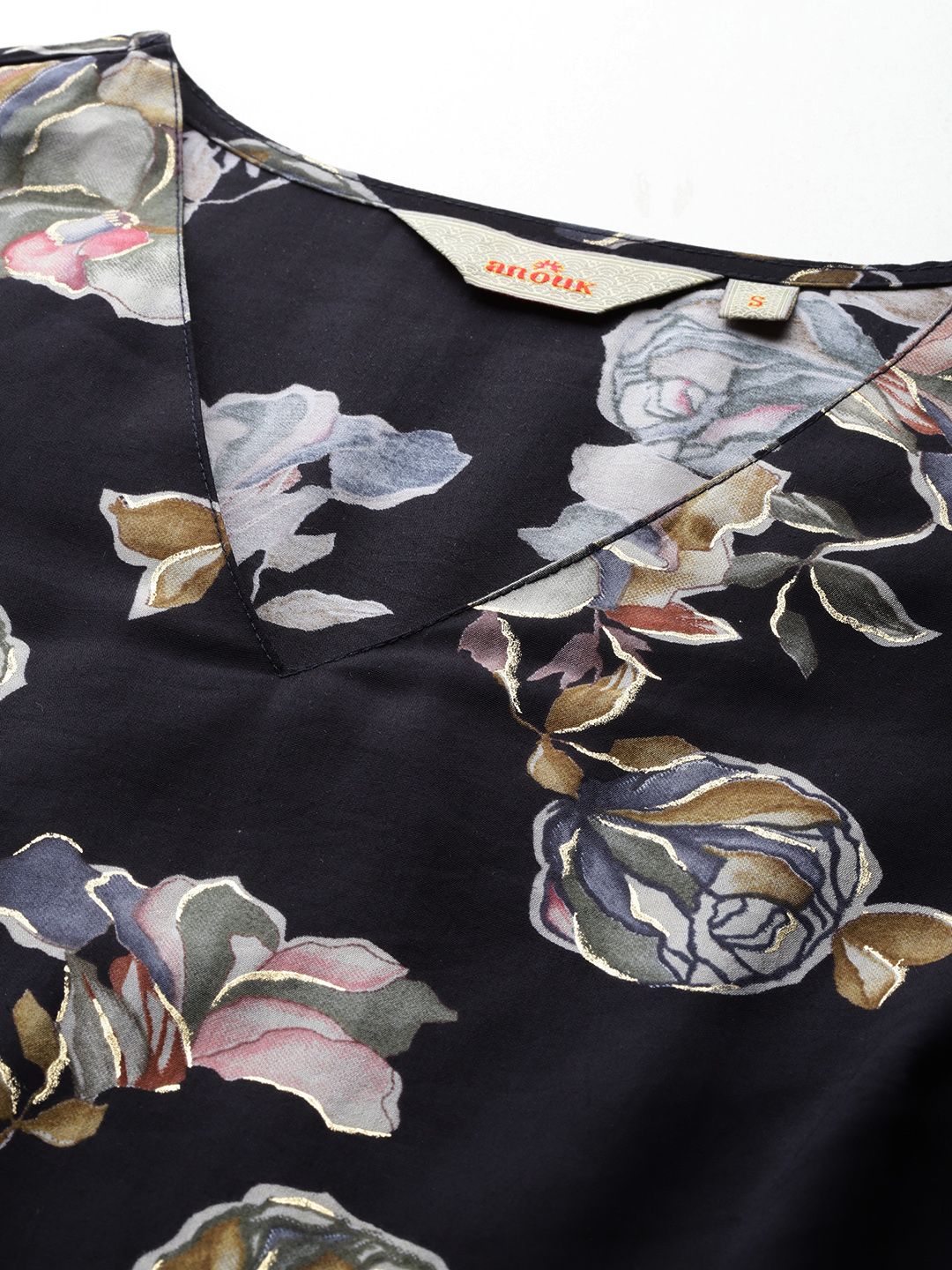 Anouk Floral Print Straight Kurta - Image 2