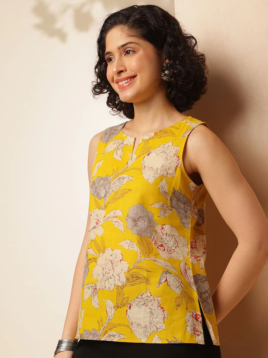 Anouk Floral Printed Boat Neck Sleeveless Top - Image 5