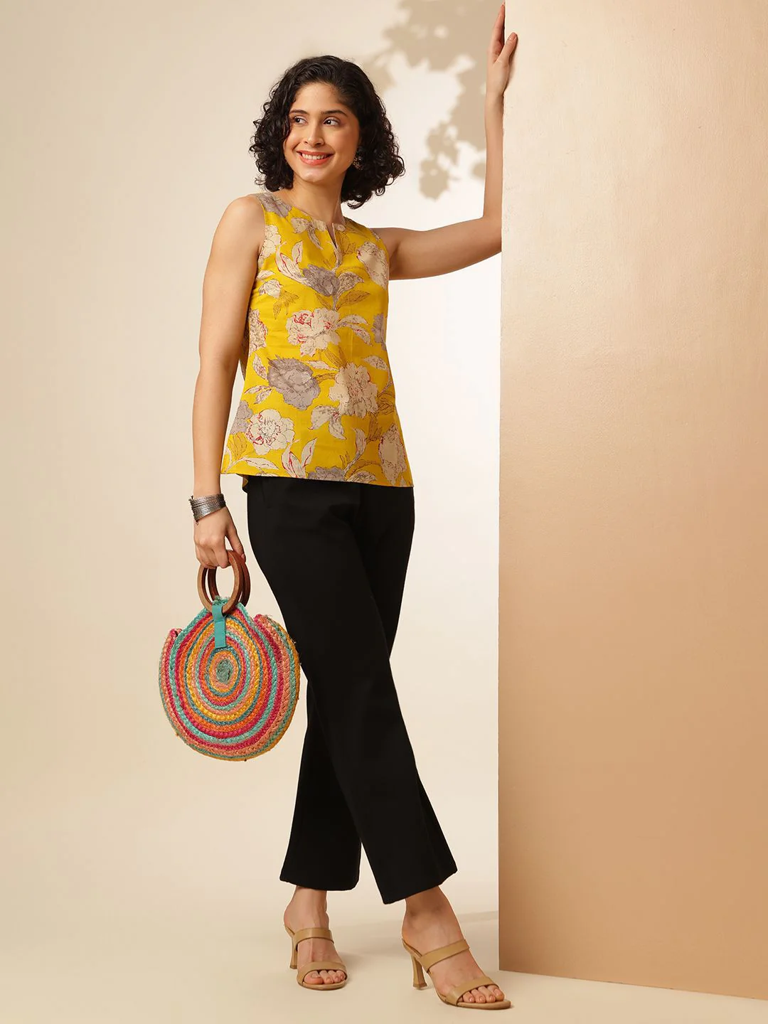 Anouk Floral Printed Boat Neck Sleeveless Top - Image 7