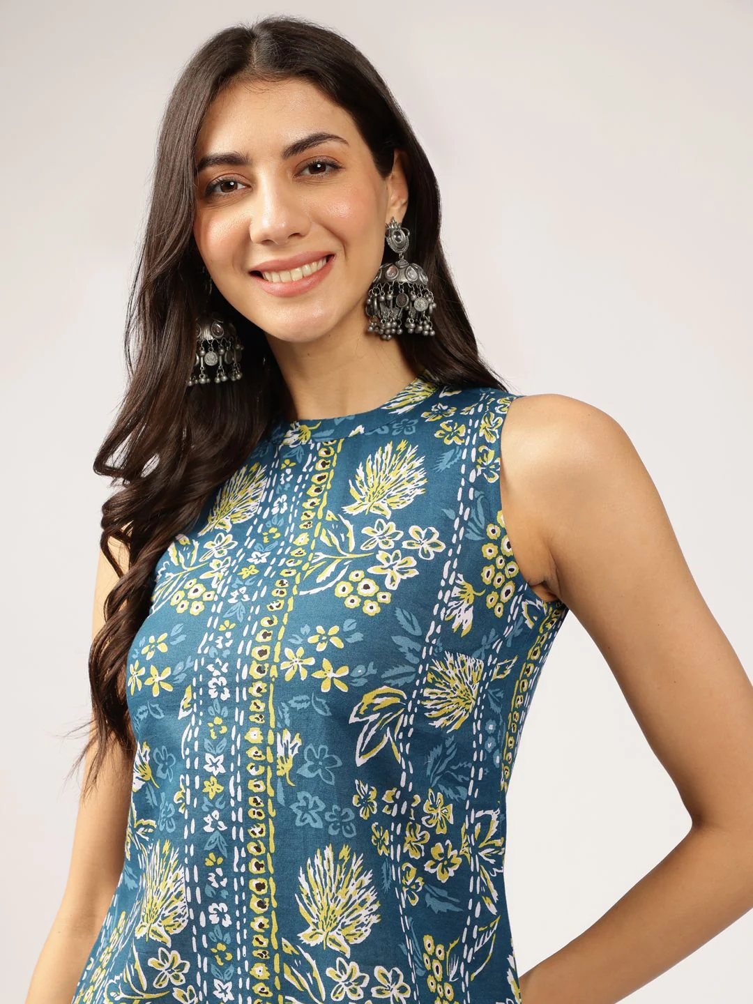Anouk Floral Printed Pure Cotton Tunic & Palazzos - Image 2