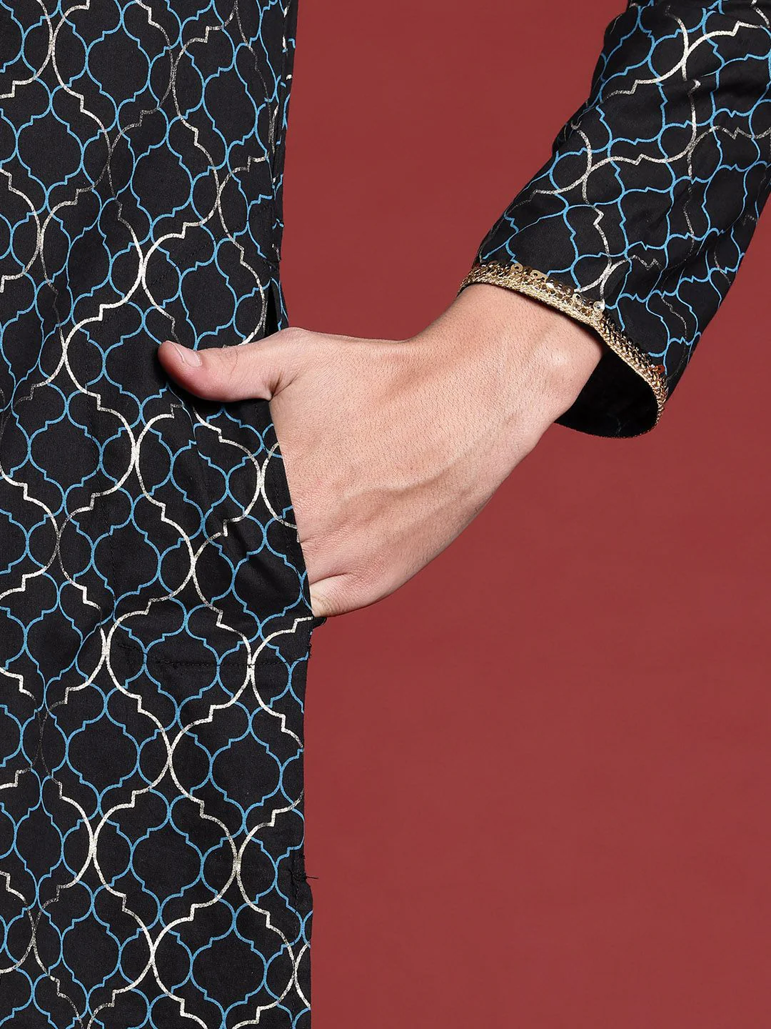 Anouk Geometric Print Straight Kurta - Image 6