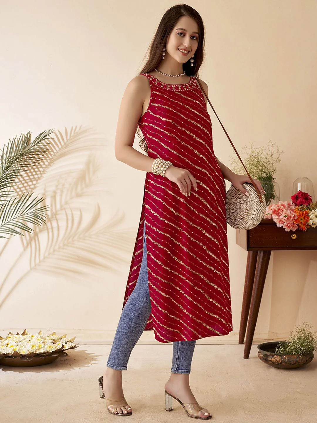 Anouk leheriya Printed Straight Kurta - Image 5