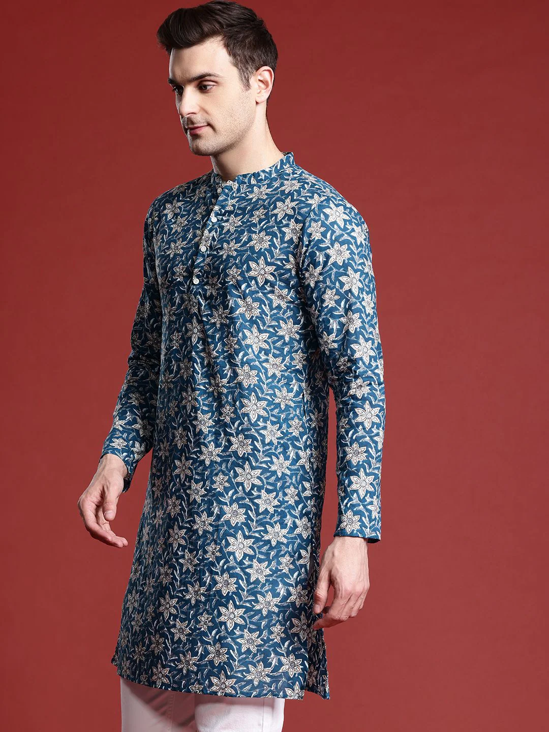 Anouk Men Ethnic Motifs Printed Pure Cotton Kurta - Image 5