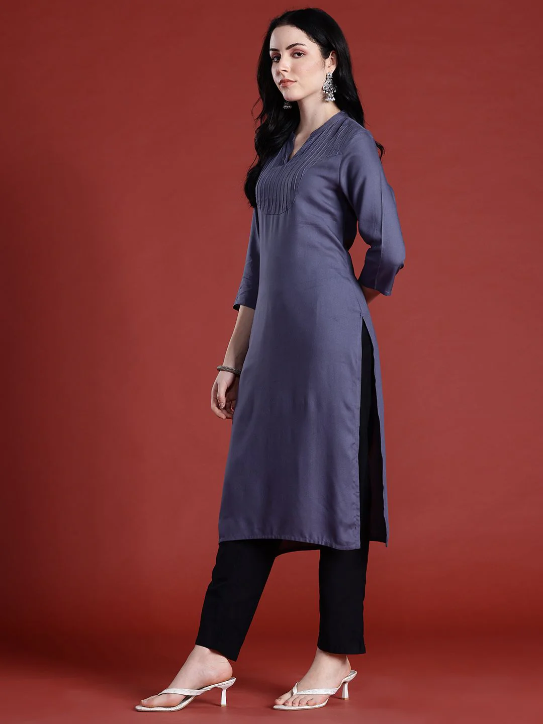 Anouk Pleated Straight Kurta - Image 3