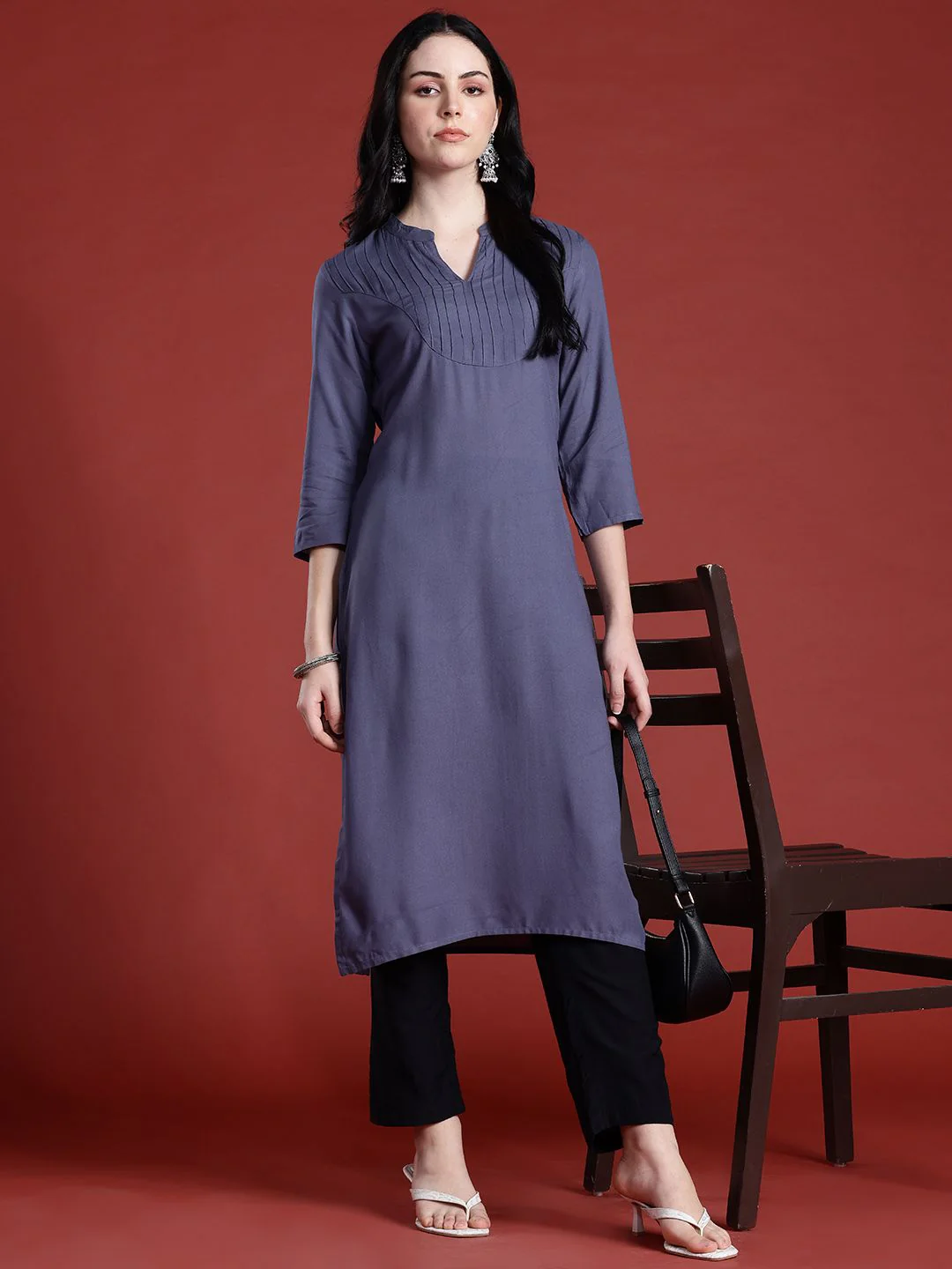 Anouk Pleated Straight Kurta - Image 4