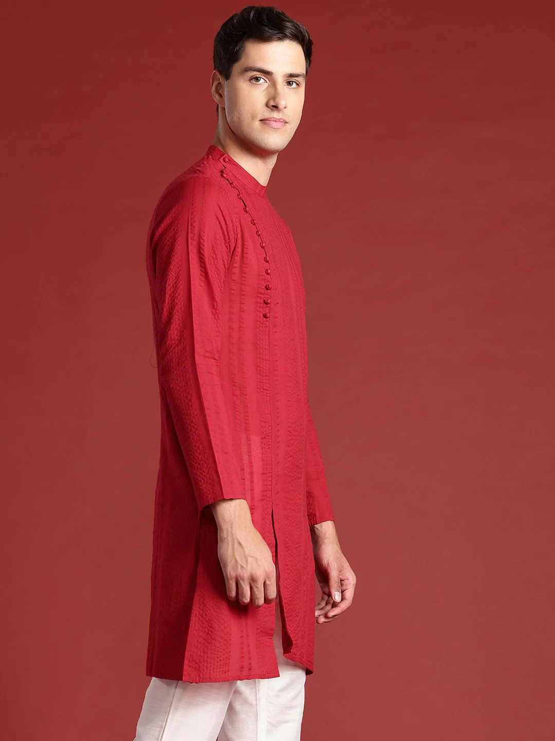 Anouk Self-Designed Pure Cotton Kurta - Image 3