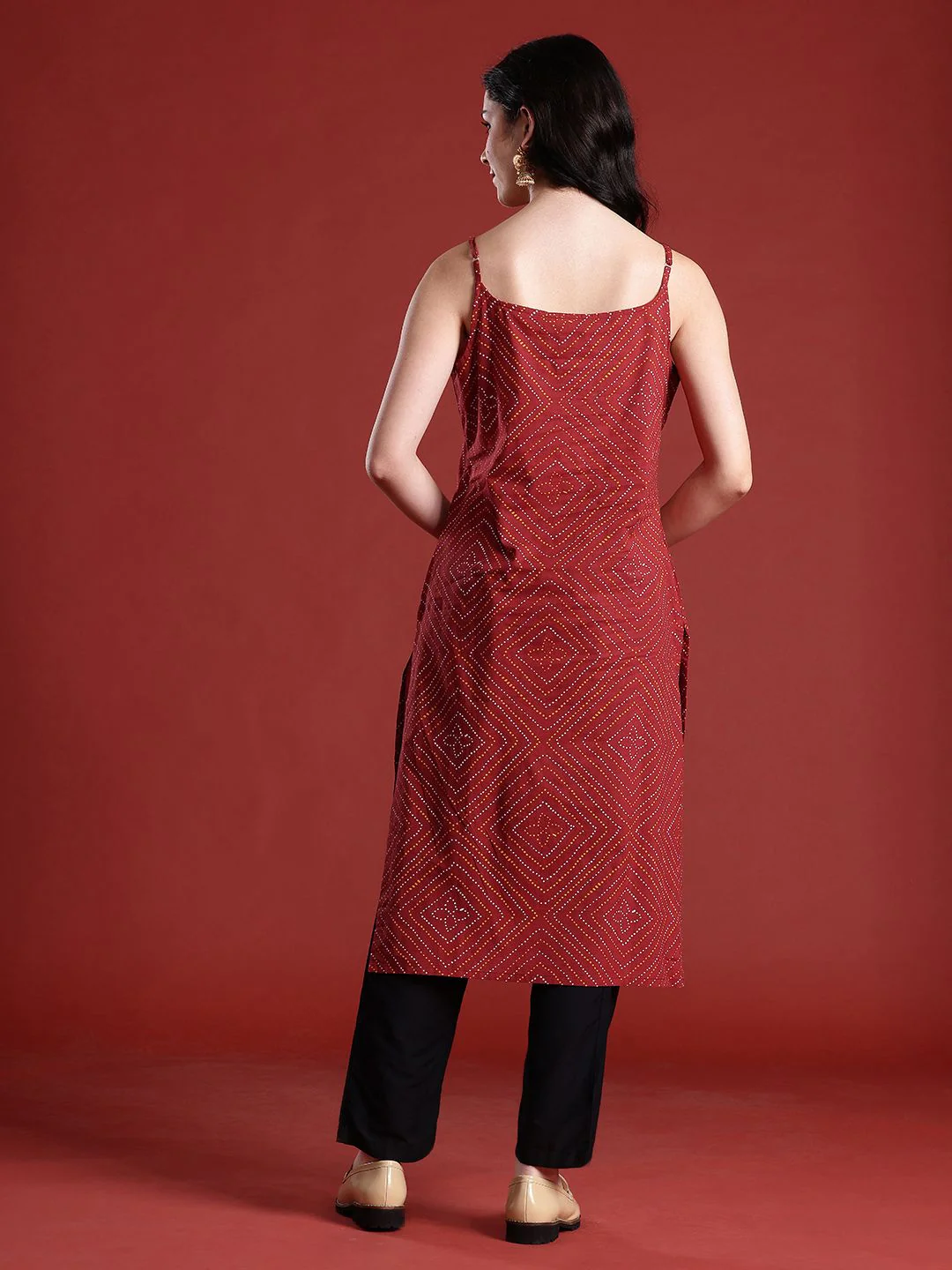 Anouk Women Bandhani Print Pure Cotton Kurta - Image 5