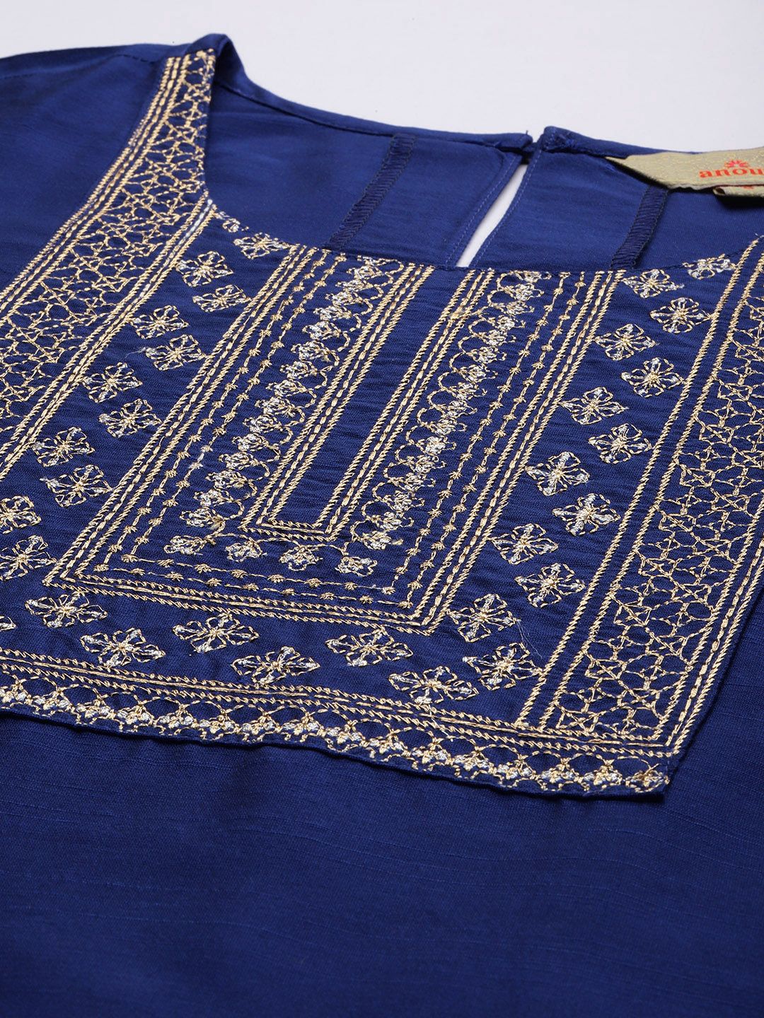 Anouk Women Ethnic Motifs Yoke Design Thread Work Kurta with Trousers & With Dupatta - Image 2