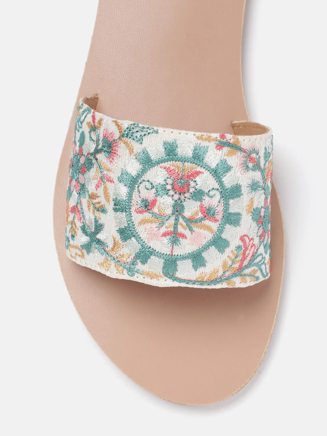 Anouk Women Floral Embroidered Open Toe Flats - Image 6