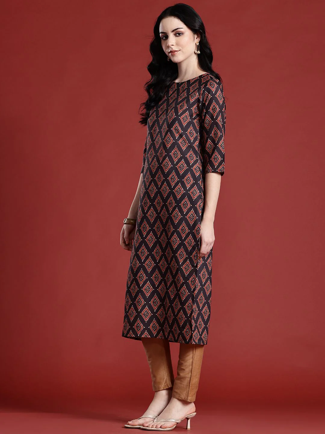 Anouk Women Geometric Printed Kurta - Image 3