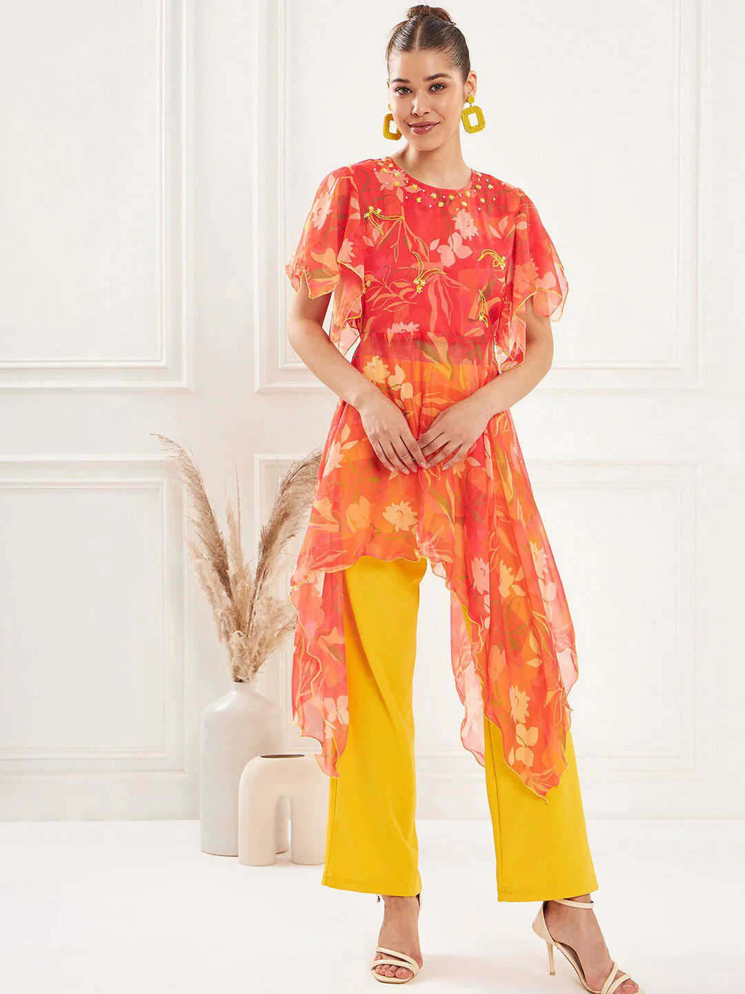 Antheaa Embellished Asymmetrical Tunic & Trouser
