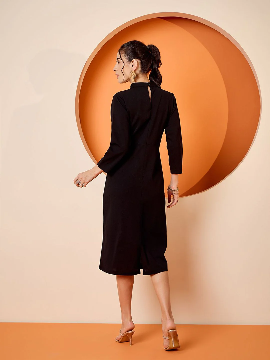 Antheaa Embellished Sheath Midi Dress - Image 5