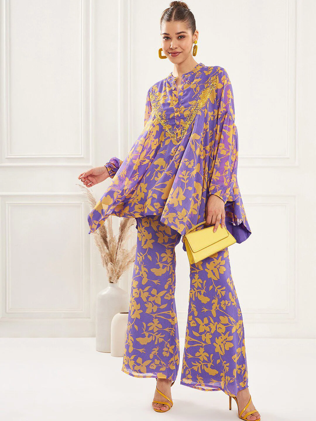Antheaa Embellished Tunic & Palazzo - Image 7