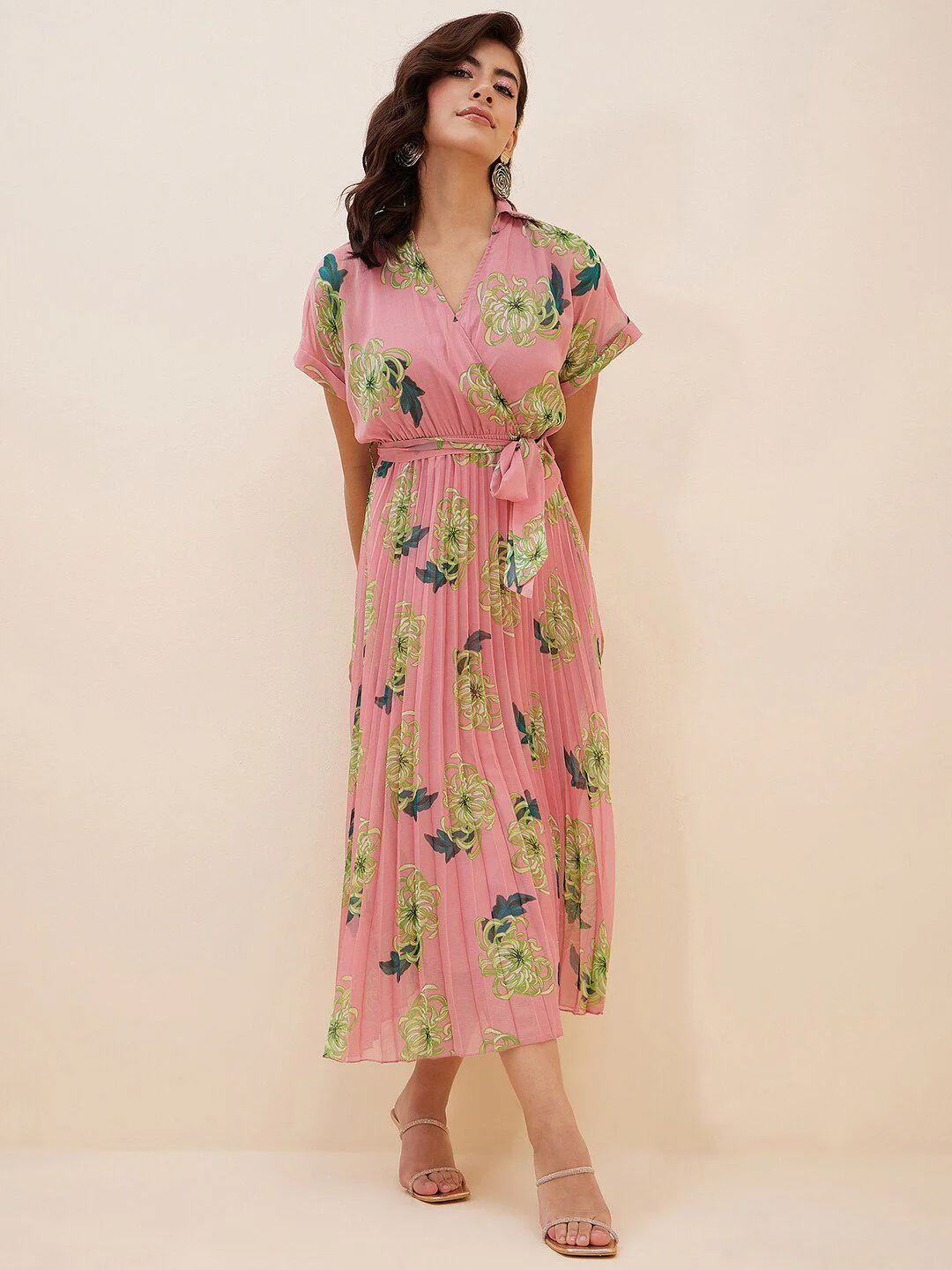Antheaa Floral Printed Empire Midi Dress - Image 3