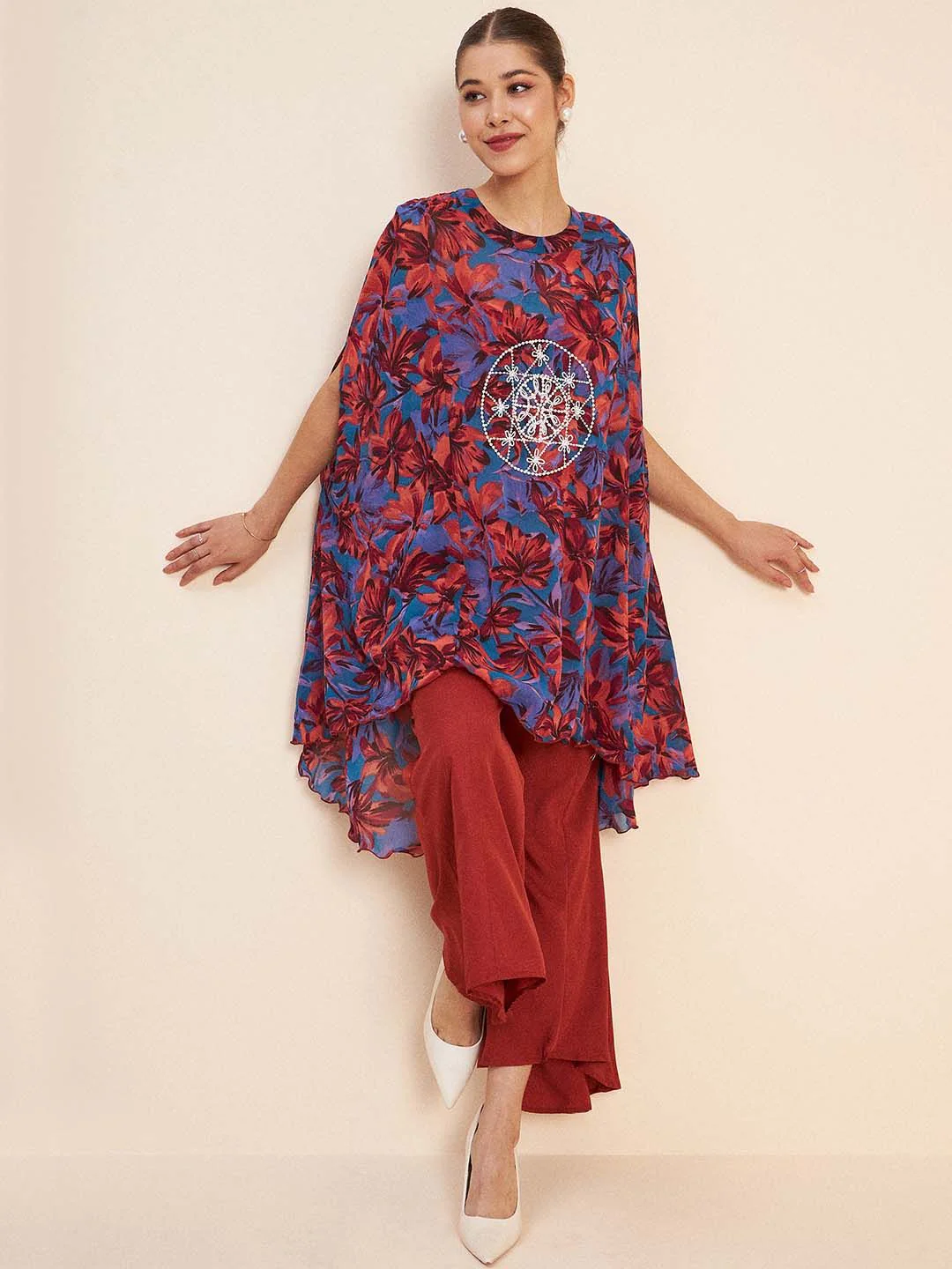 Antheaa Floral Printed Tunic & Trouser Co-Ords - Image 6