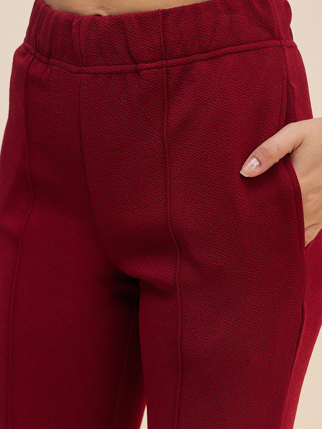 Antheaa Red Lapel-Collar Shirt & Flared Trousers - Image 3
