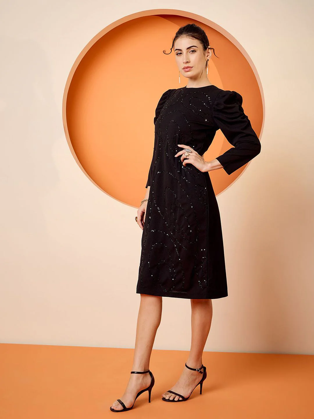 Antheaa Woven Embellished Sheath Dress - Image 3