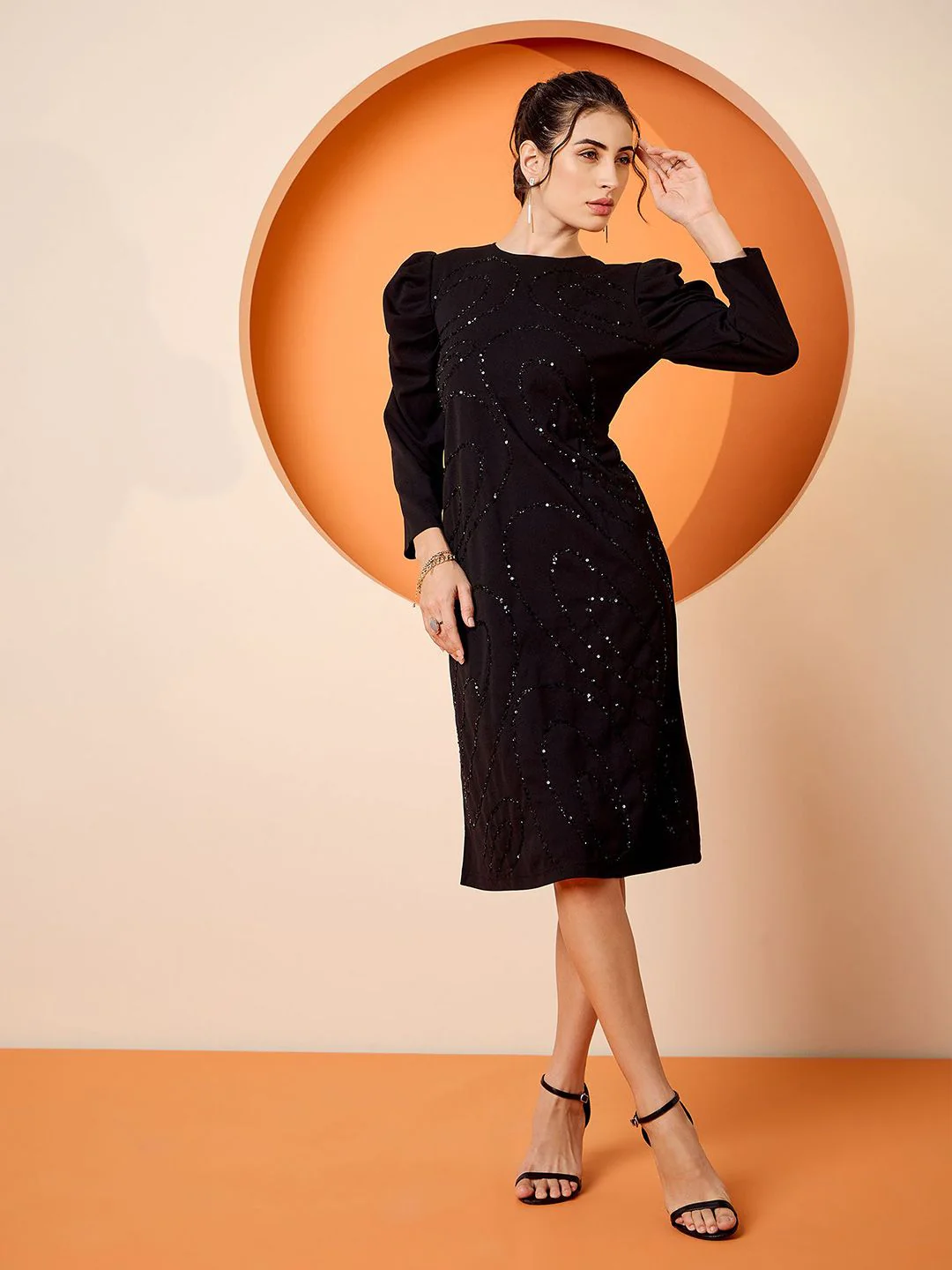 Antheaa Woven Embellished Sheath Dress - Image 4