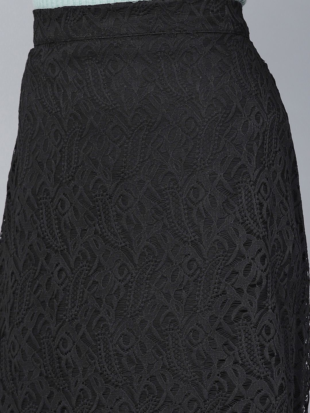 Athena Black Lace A-Line Skirt - Image 4