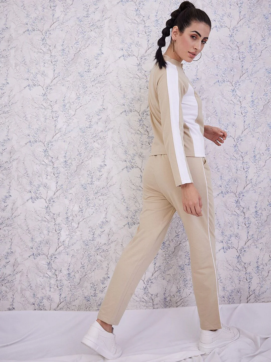 Athena Colourblocked High-Neck Sweatshirt With Straight Trouser Tracksuits - Image 4