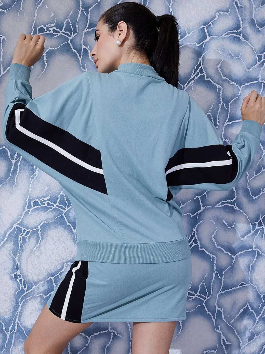 Athena Colourblocked Sweatshirt With Straight Skirt Co-Ords - Image 11