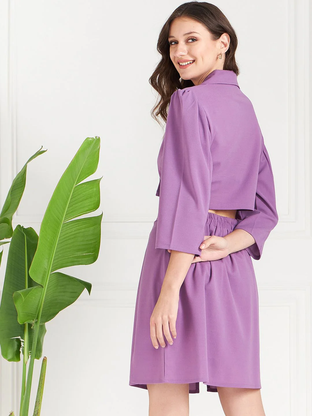 Athena Lapel Collar Coat With Skirt Co-Ords - Image 4