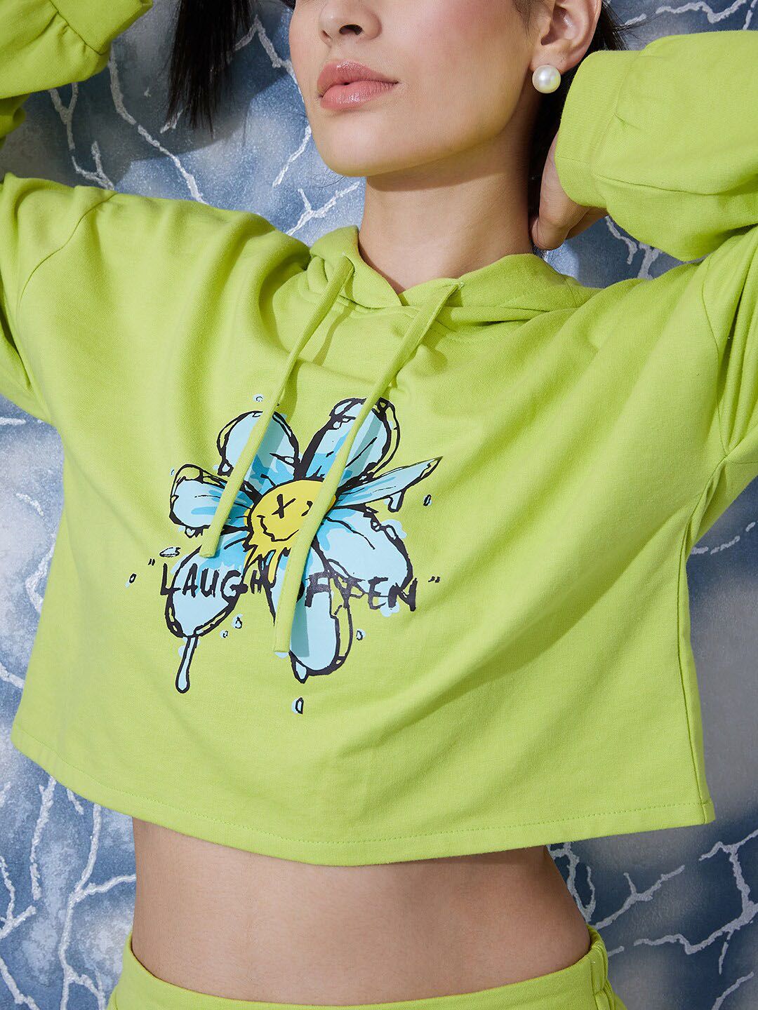 Athena Printed Sweatshirt With Straight Shorts Co-Ords - Image 2