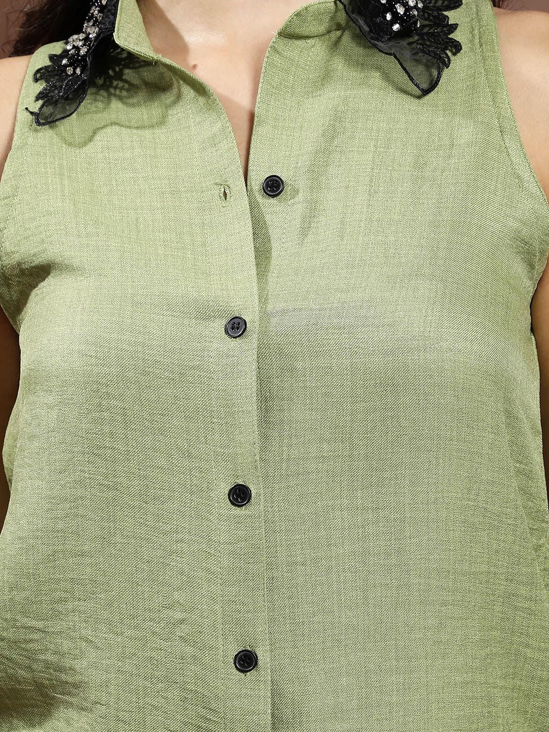 Athena Sleeveless Linen Shirt & Trousers - Image 2