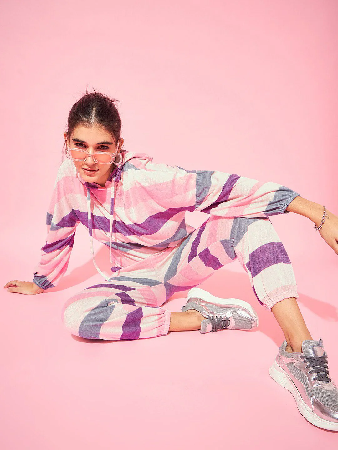 Athena Striped Sweatshirt With Joggers Co-Ords - Image 4