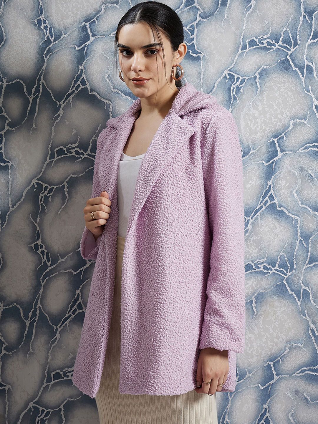 Athena Textured Single-Breasted Overcoat - Image 3